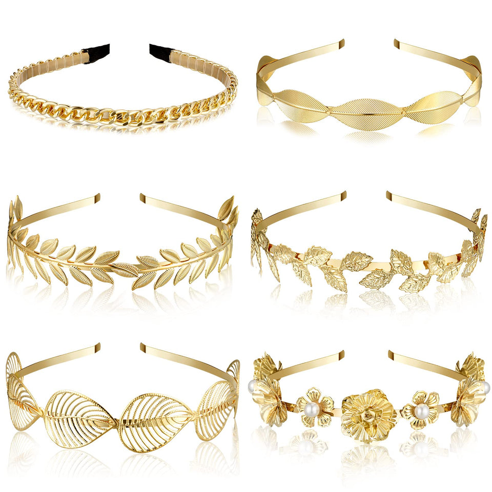 XunYee front view showing six gold headbands, clear styling options