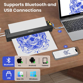 XWKOXWK T16 printing a stencil on practice skin showing clean, inkless transfer