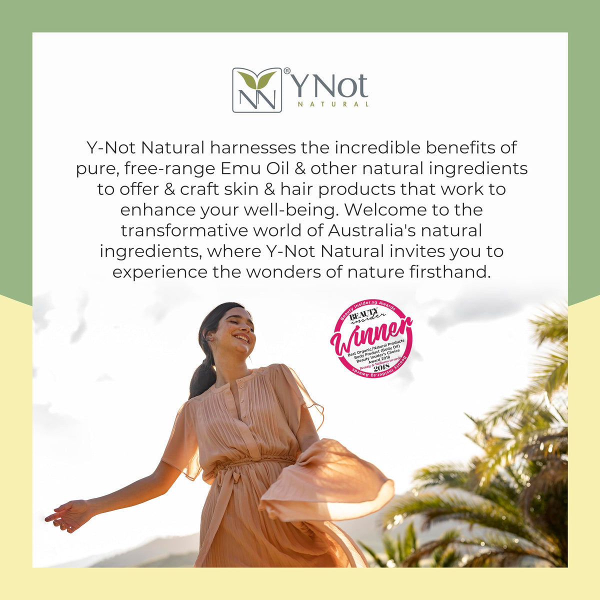 Y Not Natural applied outdoors during hiking for sun protection benefit
