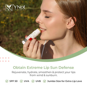 Y Not Natural stick angled mid-application for fast on-the-go use
