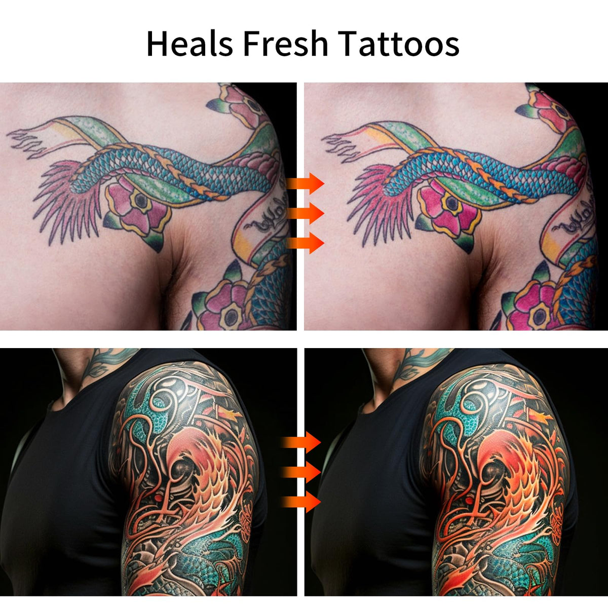 YAFUSIPE being applied to tattooed arm to hydrate and reduce irritation