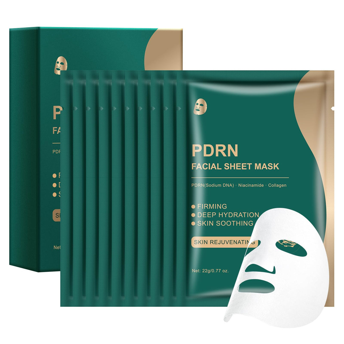 YAFUSIPE front packaging showing ten mask sheets and brand logo benefits