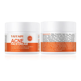 YAFUSIPE ingredient label close-up highlighting acid blend and skin-support benefits