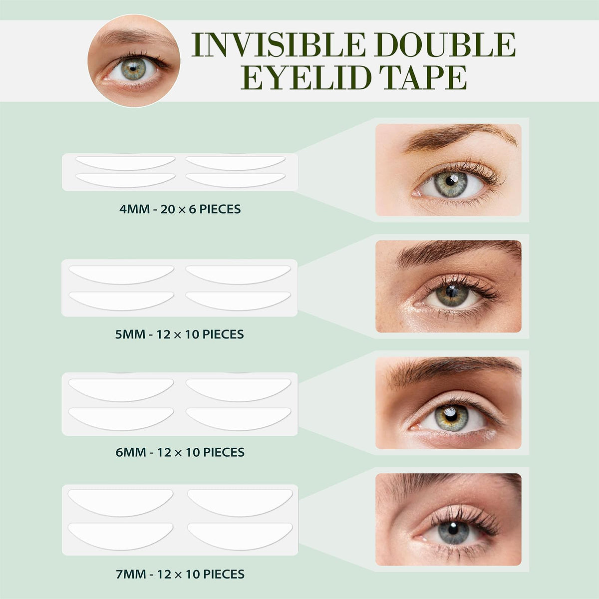 YAGUVI four sizes laid out to show 4mm,5mm,6mm,7mm options