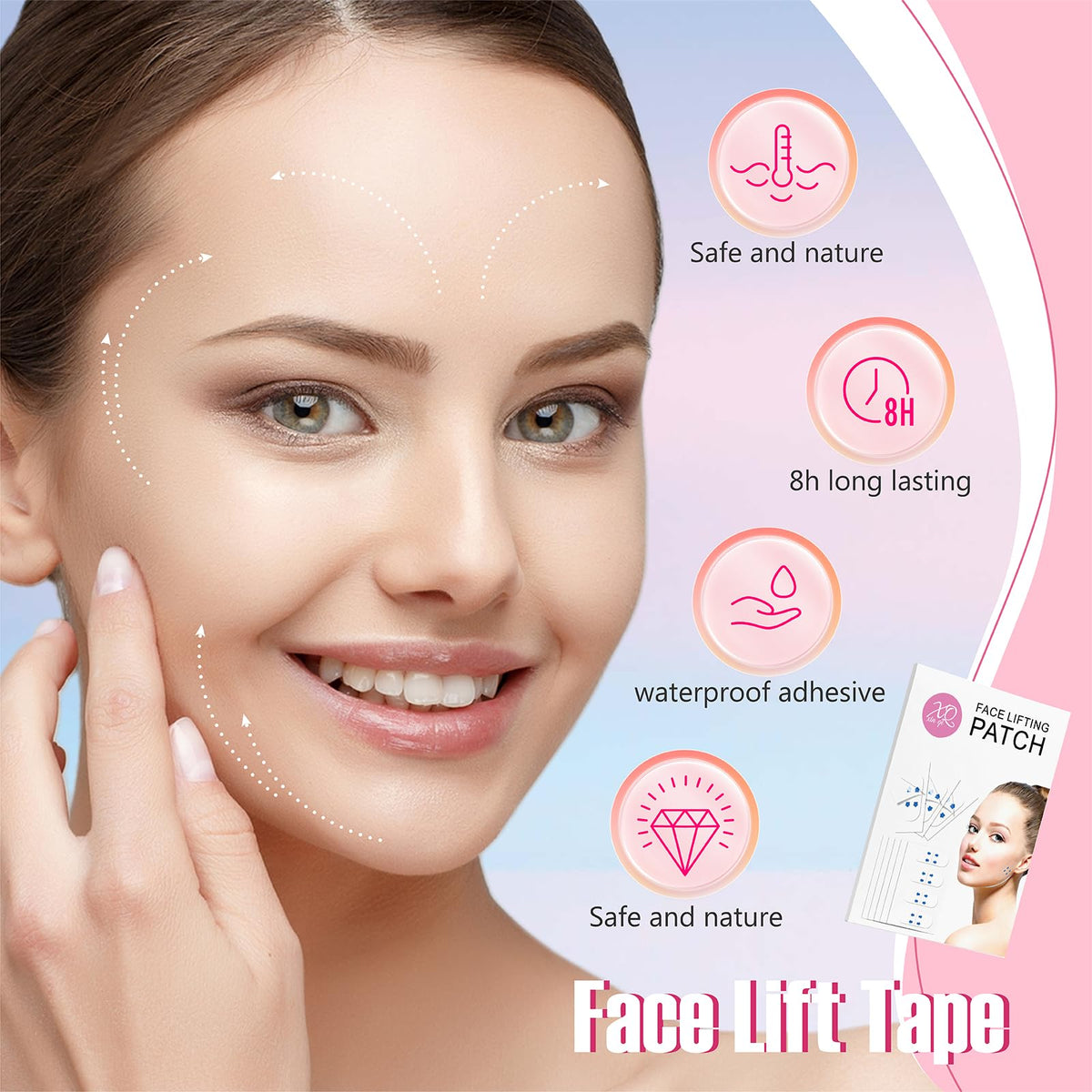 YAGUVI close-up of a single lift strip highlighting adhesive edge and ease