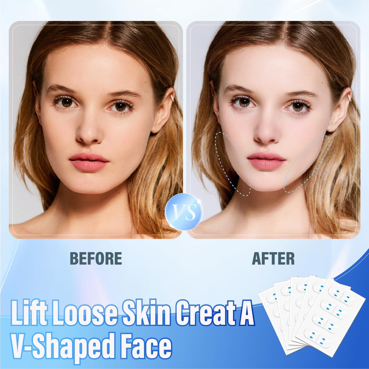 YAGUVI strip blended under makeup for discreet shaping
