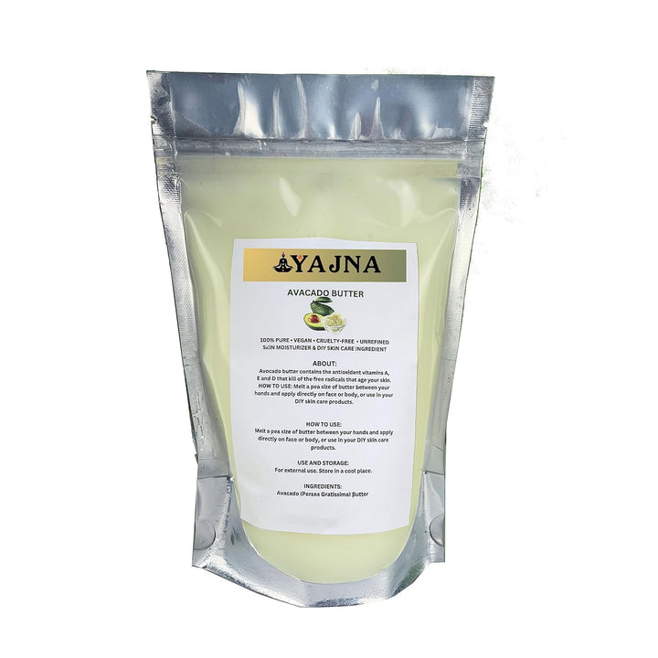 Yajna avocado butter front jar showing label and clean packaging for easy use