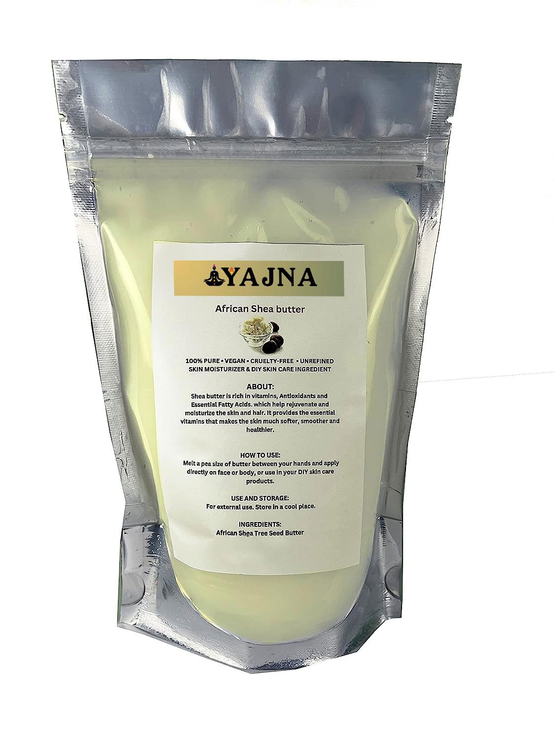 Yajna jar front packaging showing clean label and natural product benefits