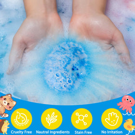 Yakrzonn fizzing bath bomb dissolving in tub demonstrating clean, residue-free finish