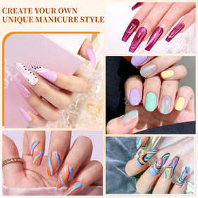 YALSYNY array of 36 gel polish colors displayed for versatile looks
