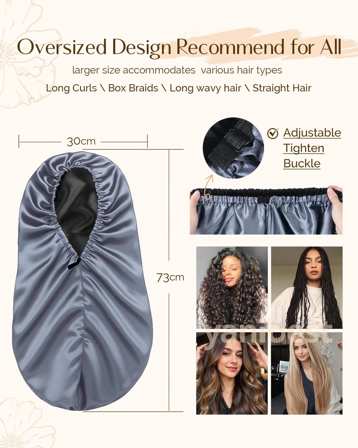 YANIBEST drawstring and elastic detail providing adjustable secure fit comfort