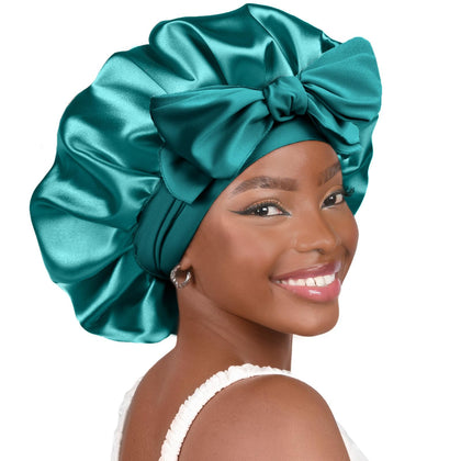 YANIBEST front view of blue zircon bonnet showing full coverage and protection