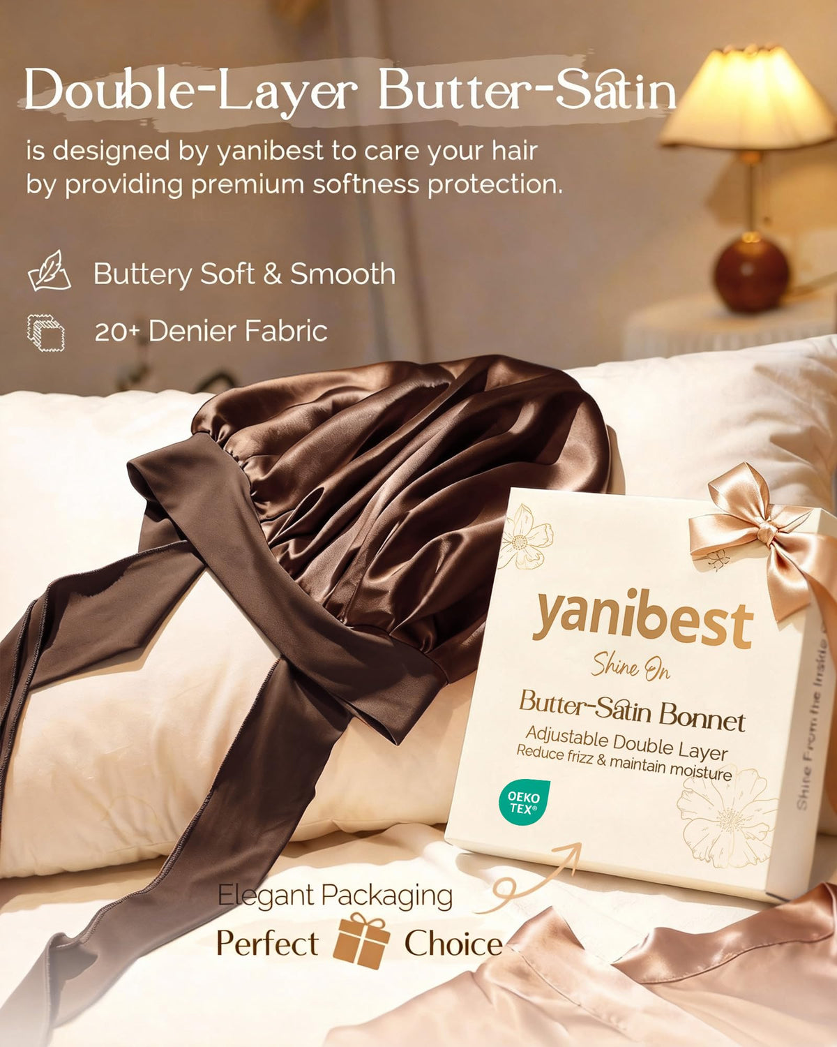 YANIBEST close-up of butter-satin texture demonstrating low-friction benefit