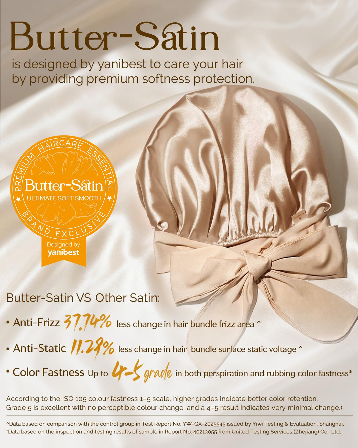 YANIBEST close-up satin texture highlighting soft, low-friction fabric