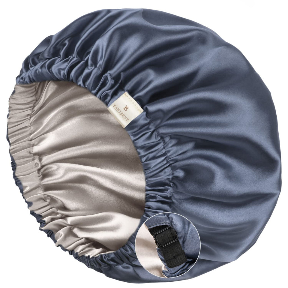 YANIBEST bonnet front view shows ash blue color and secure fit benefits