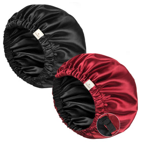 YANIBEST bonnet front view showing snug fit and smooth satin protection