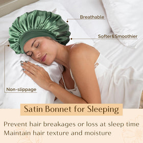 YANIBEST bonnet in use on sleeper preserving curls overnight benefit