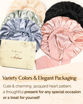 YANIBEST bonnet worn on curly hair protecting curls and preventing frizz