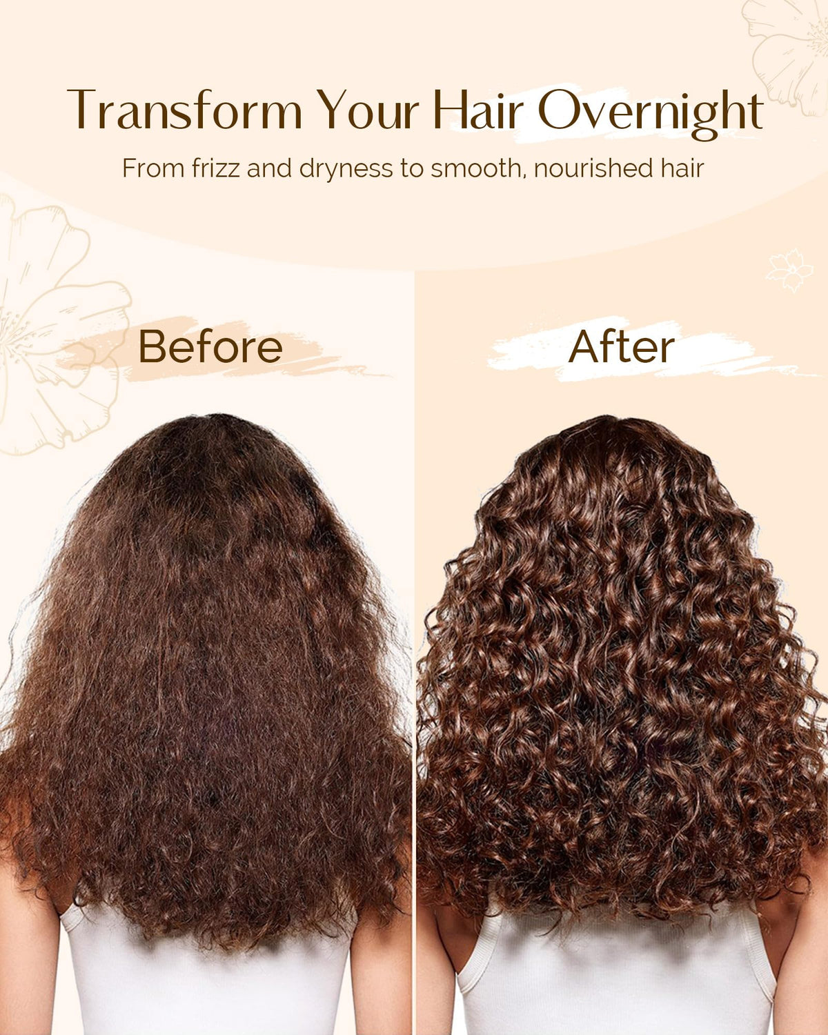 YANIBEST bonnet worn by model with curls to prevent frizz overnight