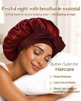 YANIBEST bonnet reversible inner satin detail showcasing soft texture and reduced friction