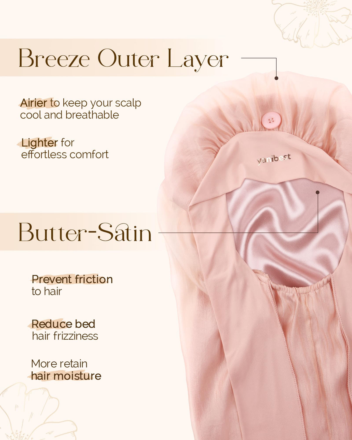 YANIBEST breathable mesh outer layer permitting airflow and comfort