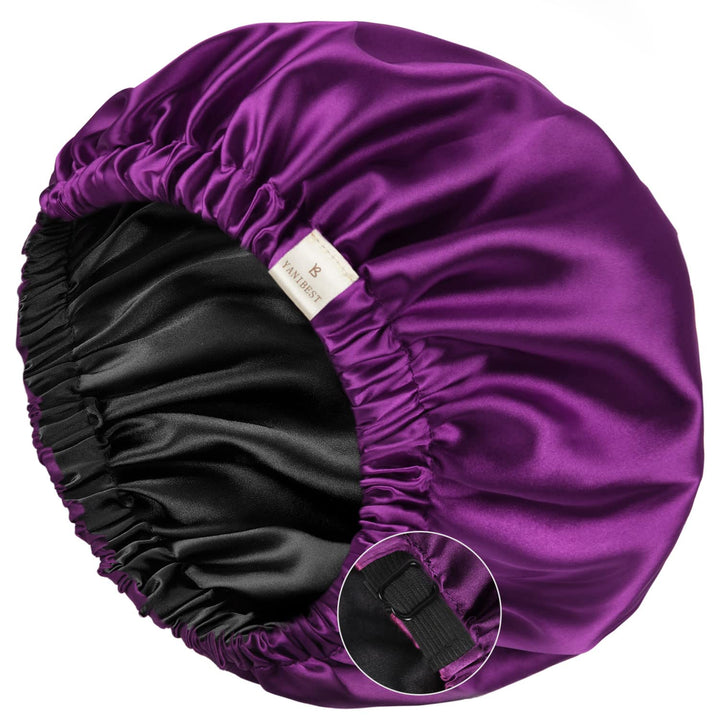 YANIBEST bright purple bonnet front view shows secure fit and smooth finish