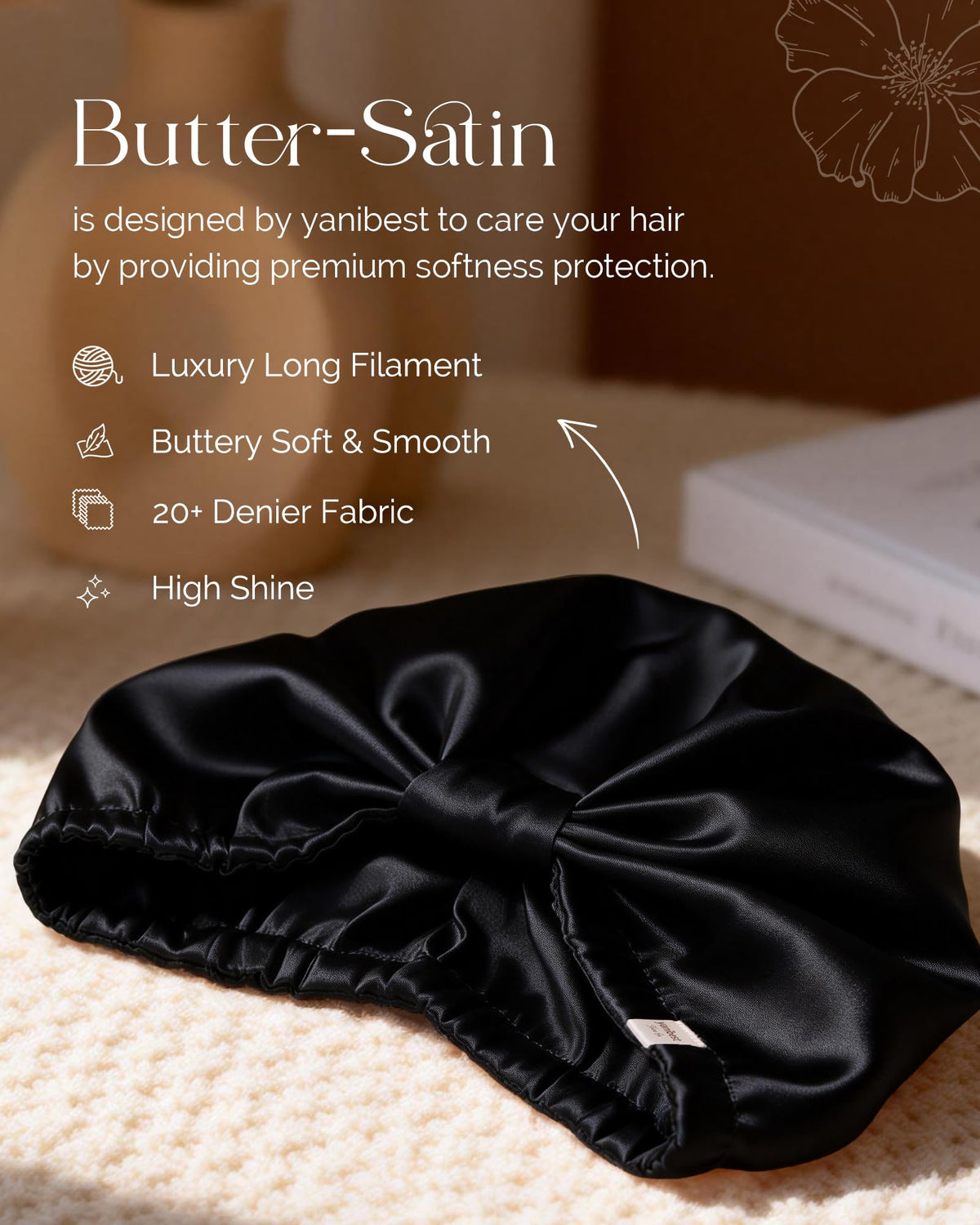 YANIBEST close-up butter-satin texture highlighting softness benefit