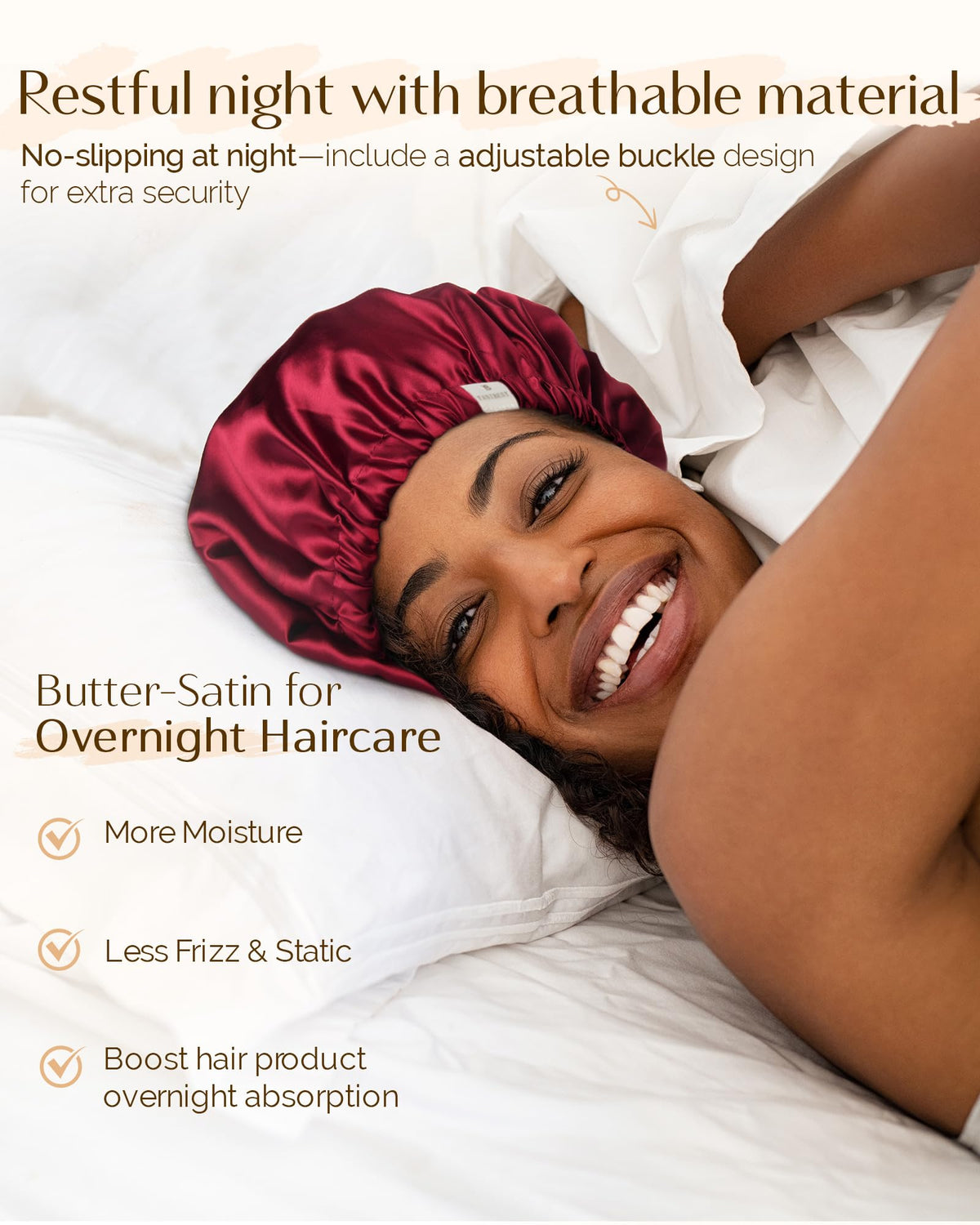 YANIBEST close-up of double-layer lining highlighting silky interior that reduces friction