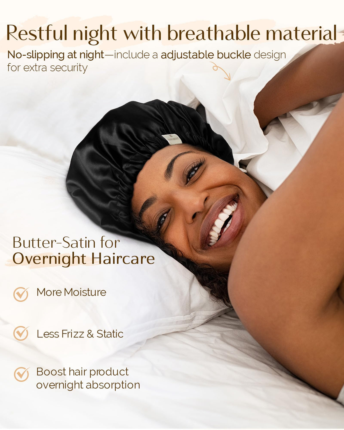YANIBEST close-up of satin fabric texture protecting hair from friction