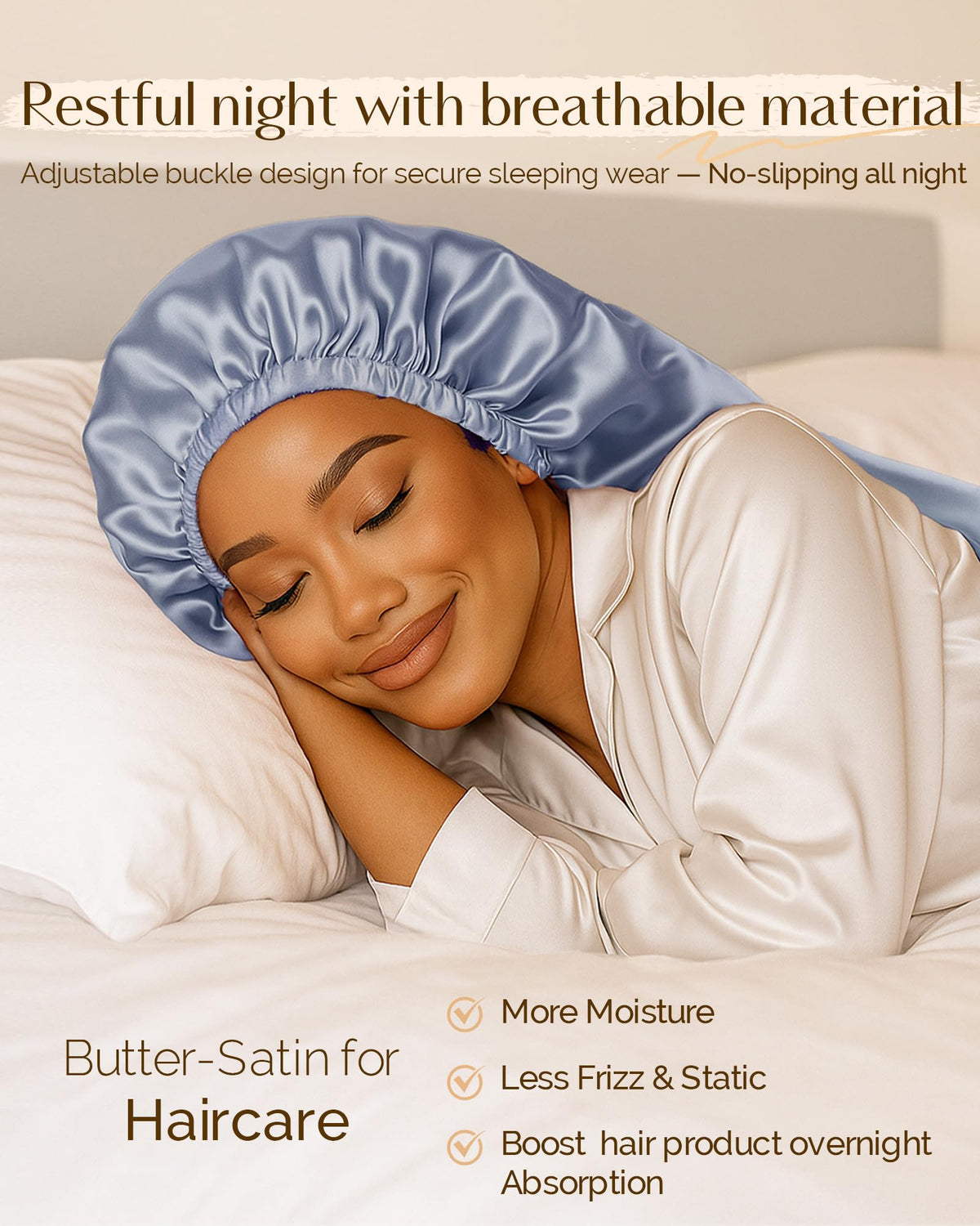 YANIBEST close-up satin texture illustrating smooth fabric that reduces friction