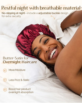 YANIBEST close-up of smooth satin texture to reduce frizz and retain moisture