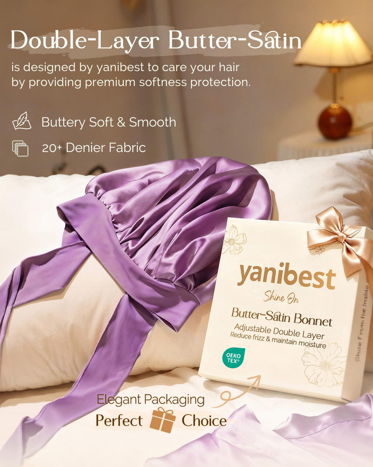 YANIBEST satin texture close-up illustrating smooth friction reduction
