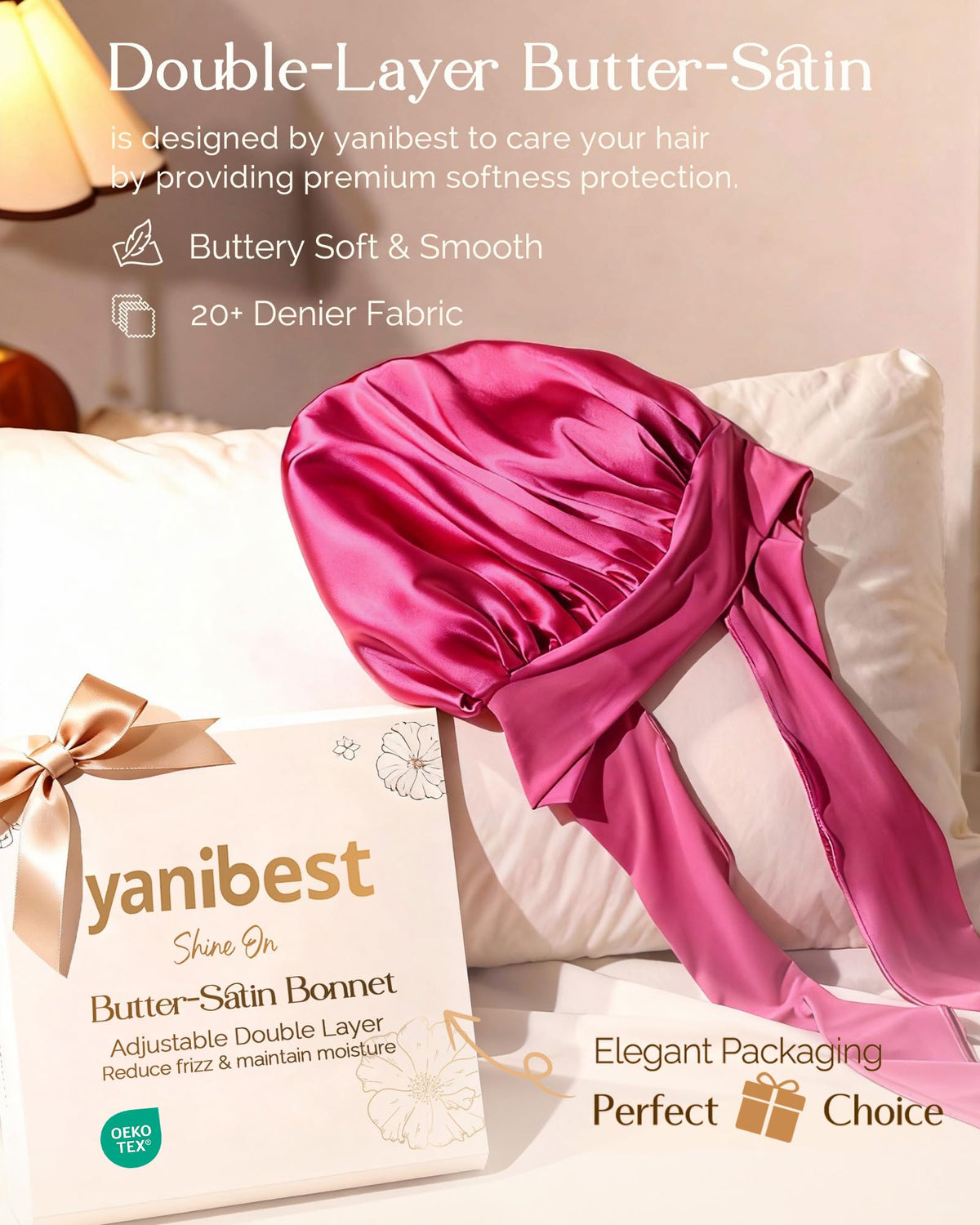 YANIBEST close-up satin texture highlighting softness and friction reduction