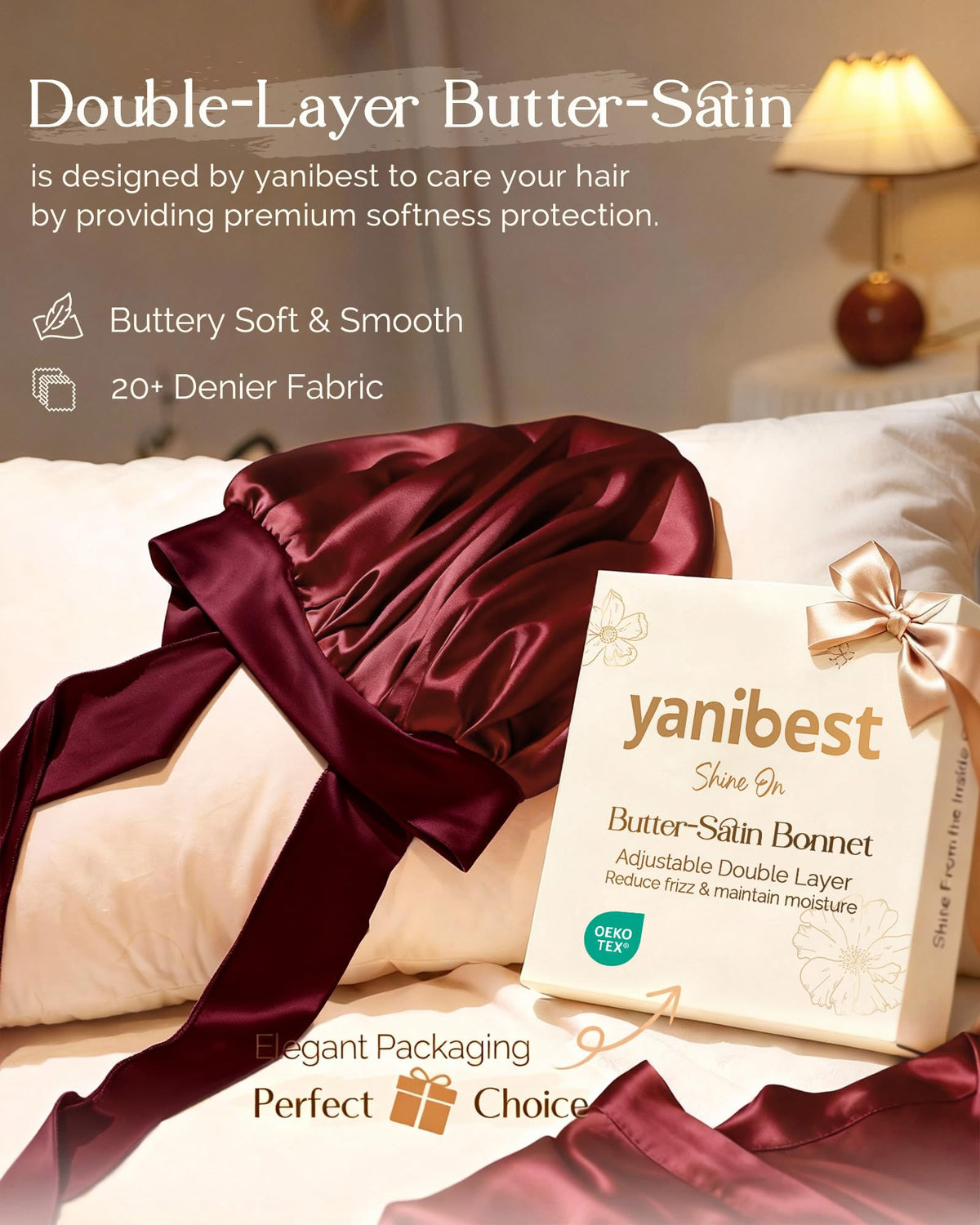 YANIBEST bonnet interior double layer detail protecting hair volume