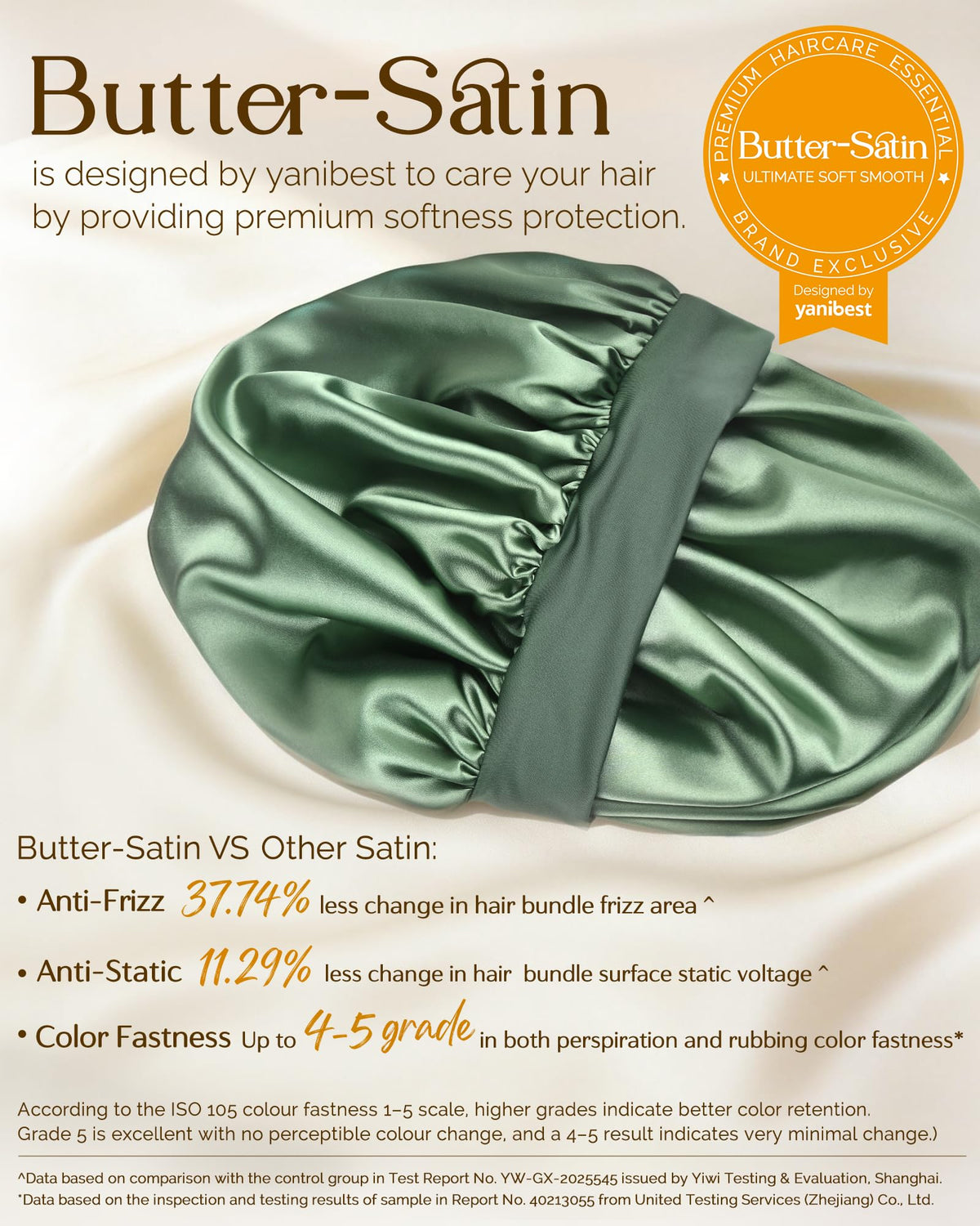 YANIBEST elastic band detail showing wide soft band for secure, gentle hold