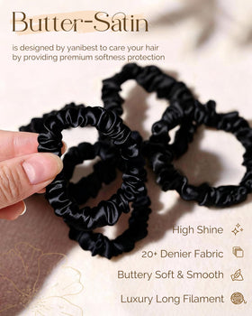 YANIBEST scrunchie stretched to show elasticity and strong hold