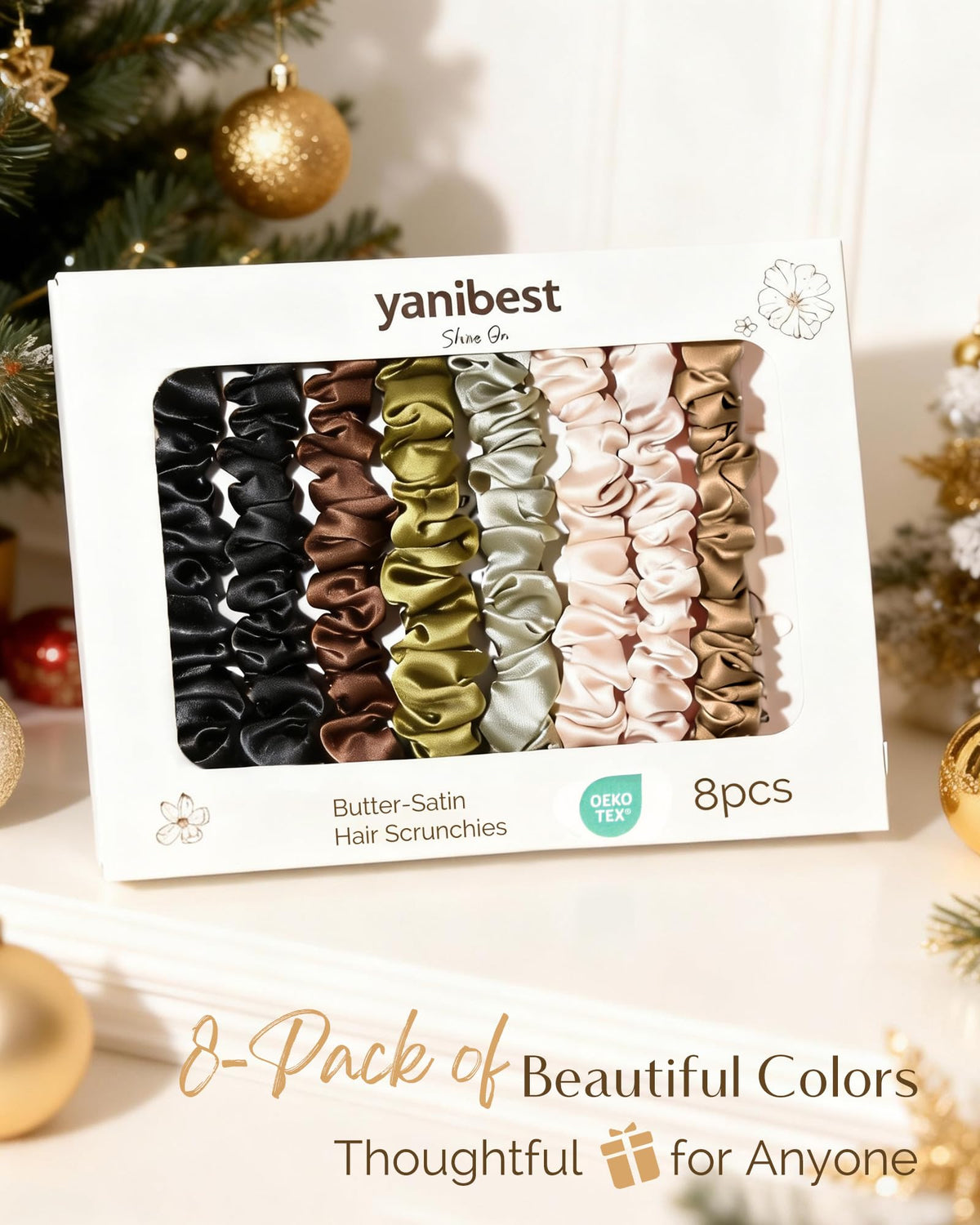 YANIBEST flat lay display of eight colors for styling options