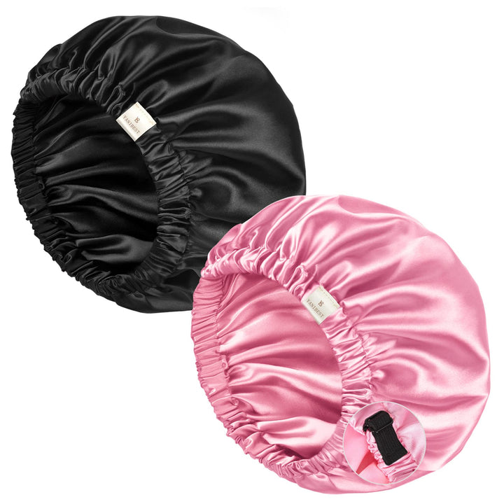 YANIBEST front view of bonnet showing smooth fit and color options benefit sleep protection