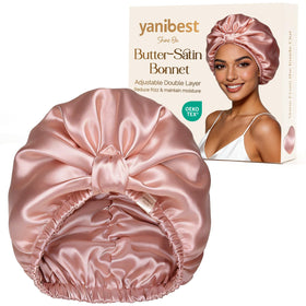 YANIBEST front view of bonnet showing smooth satin and full coverage benefit