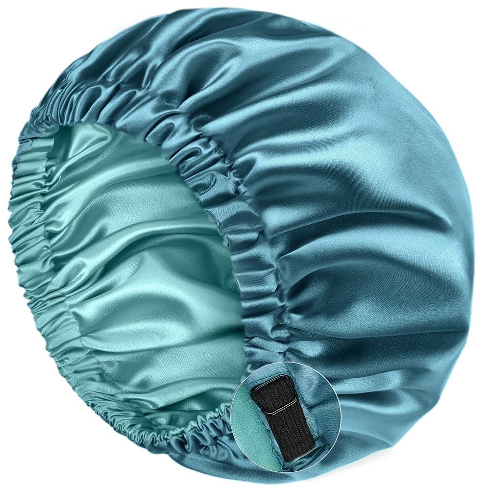 YANIBEST front view of satin bonnet showing smooth fit and coverage benefit