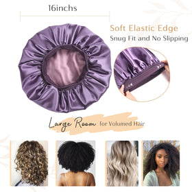 YANIBEST worn with high bun demonstrating roomy interior and style-preservation benefit