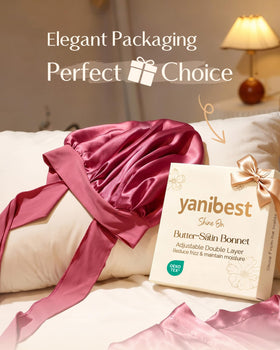 YANIBEST bonnet worn during sleep preserving curls and preventing frizz