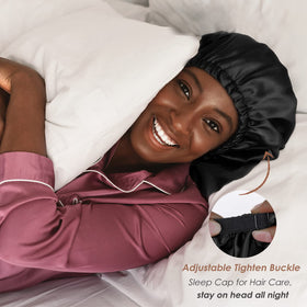 YANIBEST long bonnet worn by model displaying extra length and hair protection benefit