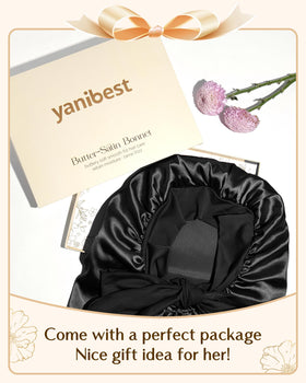 YANIBEST model sleeping with braids wearing bonnet showing protection and no-slip benefit