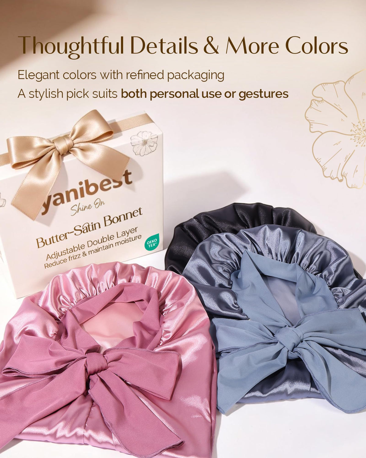 YANIBEST bonnet in gift-ready packaging ideal for gifting hair care