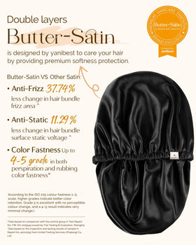 YANIBEST bonnet used during styling to protect hair and retain moisture