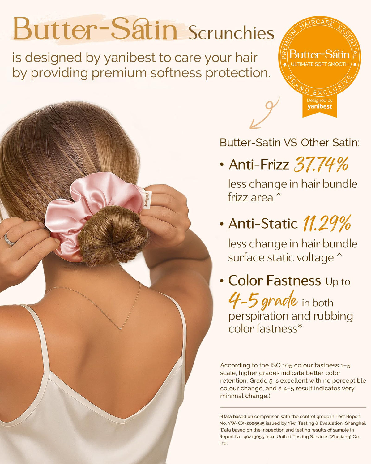 YANIBEST scrunchie worn on wrist as accessory showing convenience and style