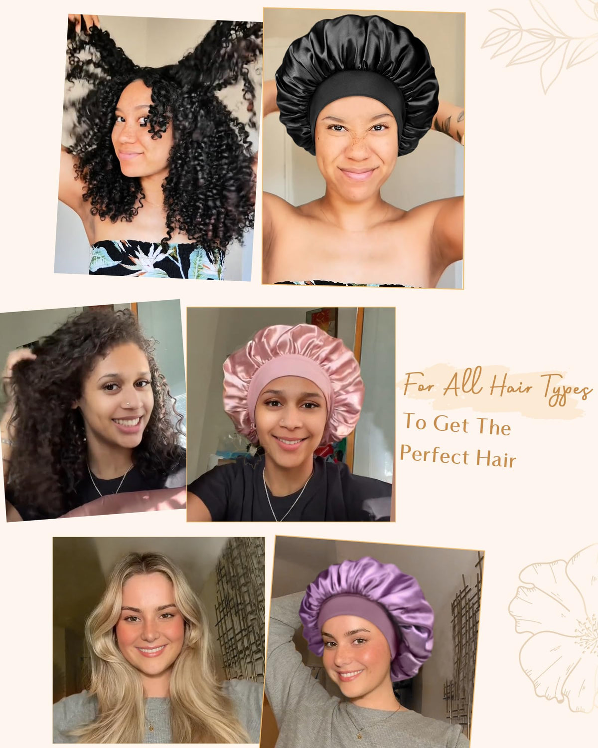 YANIBEST size comparison with hand showing roomy fit for braids and curls