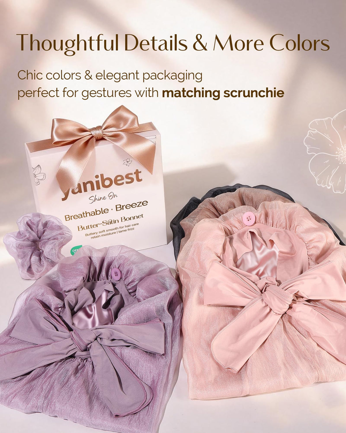 YANIBEST bonnet folded in travel bag for easy on-the-go protection