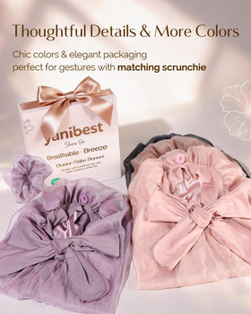 YANIBEST bonnet folded in travel bag for easy on-the-go protection